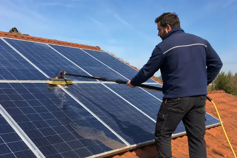 Nettoyage et entretien de panneaux solaires à la Couyère